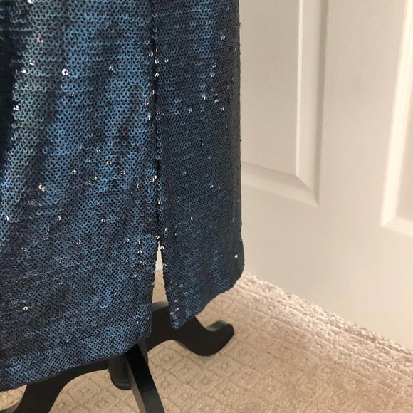 MOULINETTE Souers Anthro Blue Sequin Dress Small - Picture 8 of 12